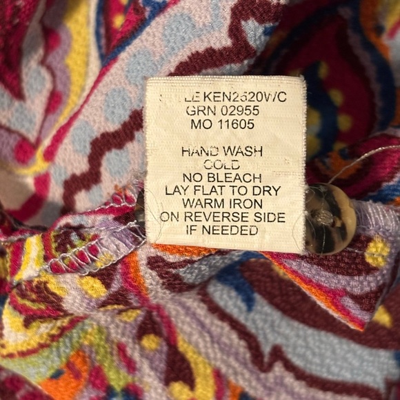 Fig and Flower Boho Flowy 3/4 Sleeve Tunic Top Paisley/Stripe Pattern size 2x - Picture 6 of 7